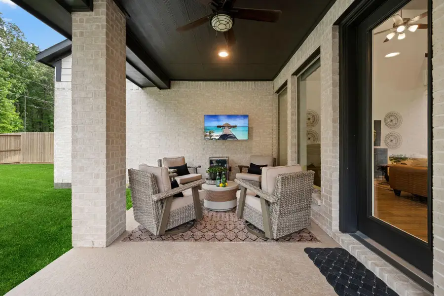 Exterior details and patio area of a home in The Highlands, Porter (Image 24).