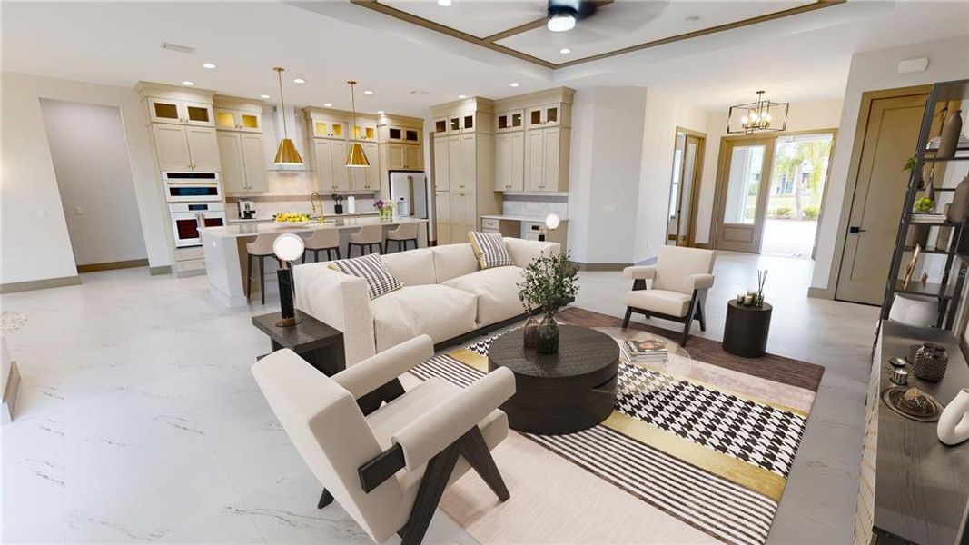 **Staged great room & Kitchen photo