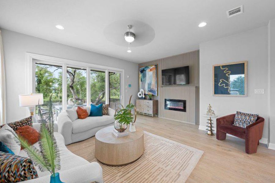 Furnished interior view inside a new home in Cross Creek, Cedar Park (Image 13). Furnished interior view inside a new home in Cross Creek, Cedar Park (Image 13).