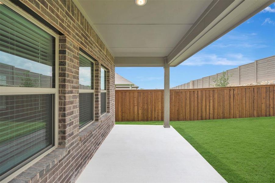 Exterior details and patio area of a home in Aspire at Reunion, Newark (Image 18). Exterior details and patio area of a home in Aspire at Reunion, Newark (Image 18).