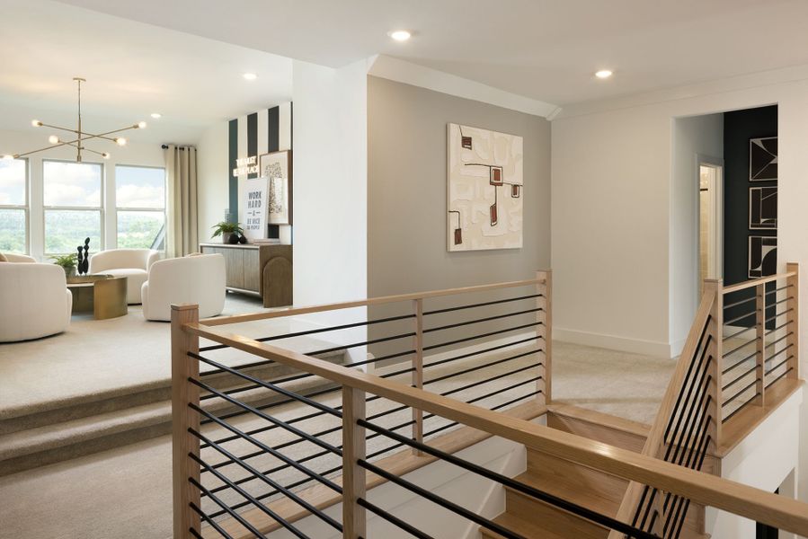 Furnished interior view inside a new home in Bluffview Reserve, Leander (Image 14). Furnished interior view inside a new home in Bluffview Reserve, Leander (Image 14).