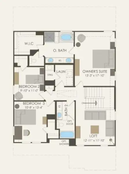 Pulte Homes, Lochridge/F floor plan second level