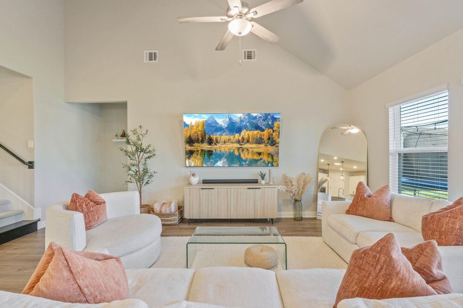 Home features google home system. Simply say "Hey google turn on living room lights" Home features google home system. Simply say "Hey google turn on living room lights"