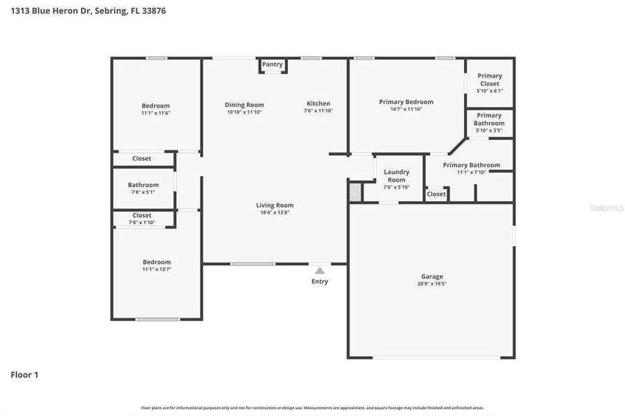 2D floor plan layout of this home in , Sebring, FL (Image 5).