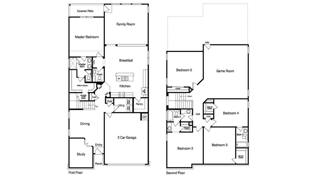 2D floor plan layout for the The Clydesdale by D.R. Horton in Veranda, San Antonio, TX (Image 3).