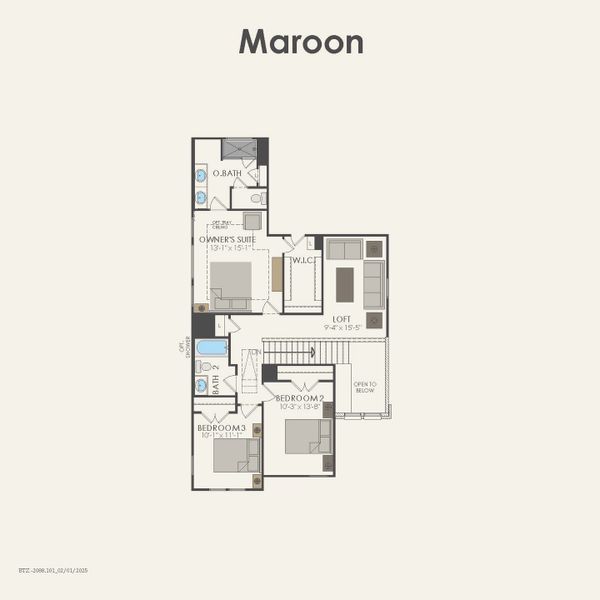 2D floor plan layout for the Nelson by Pulte Homes in Ribbonwood, Aubrey, TX (Image 3). 2D floor plan layout for the Nelson by Pulte Homes in Ribbonwood, Aubrey, TX (Image 3).