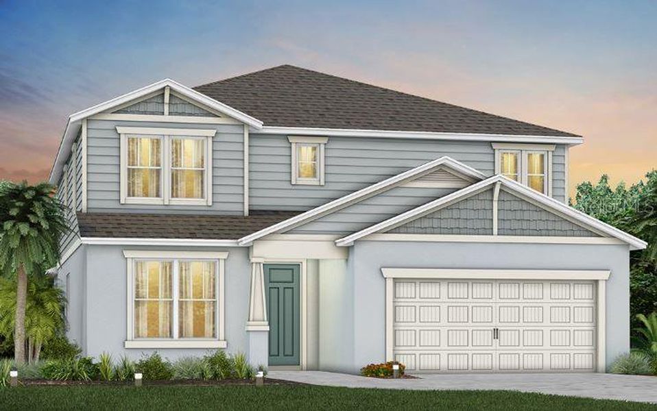 Exterior Design. Artistic rendering for this new construction home. Pictures are for illustrative purposes only. Elevations, colors and options may vary.