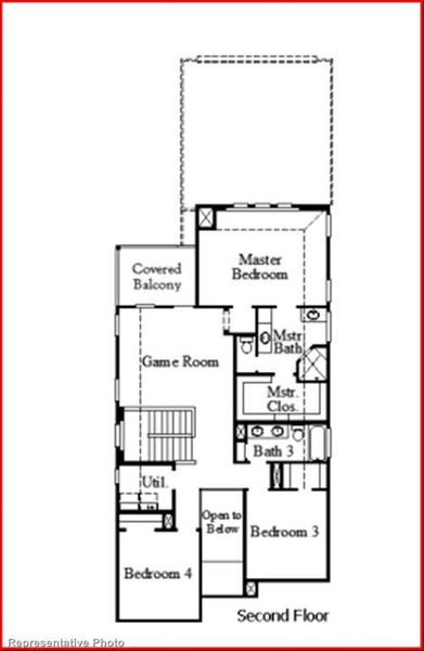 2D floor plan layout of this home in Avondale, Fate, TX (Image 2).