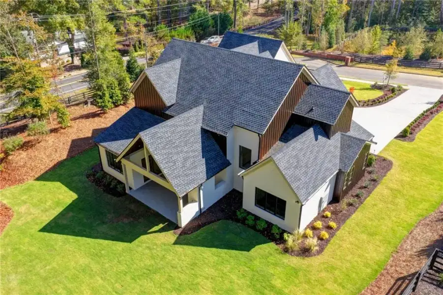 Front exterior of a new home in Lyndon Creek, Milton, GA, highlighting curb appeal (Image 39).