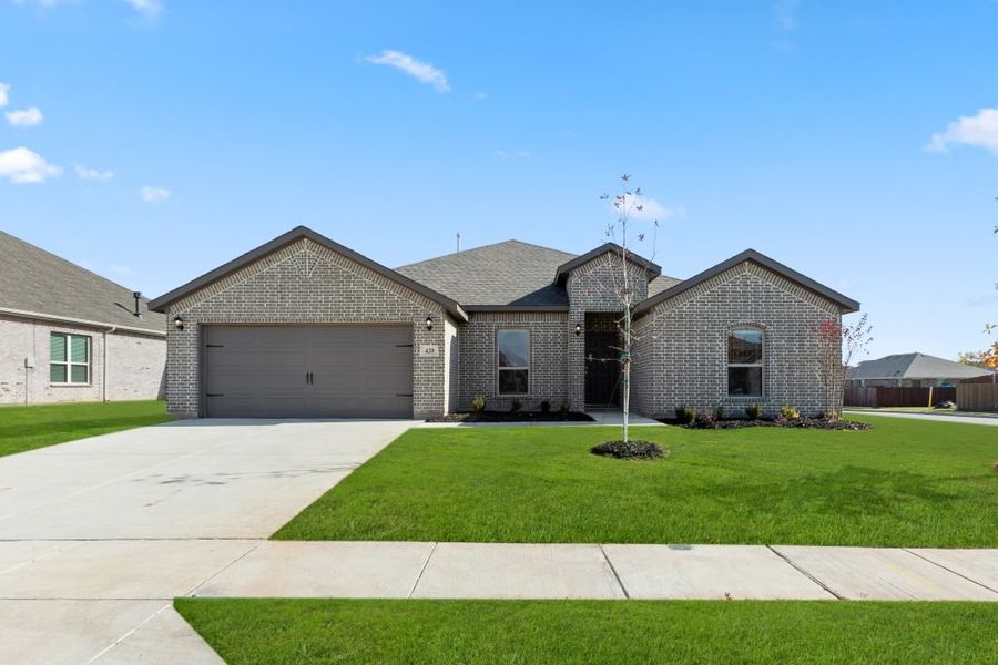 Representative exterior photo of a completed home built from the Hampton II by Impression Homes in Stone Eagle, Azle, TX (Image 1). Representative exterior photo of a completed home built from the Hampton II by Impression Homes in Stone Eagle, Azle, TX (Image 1).