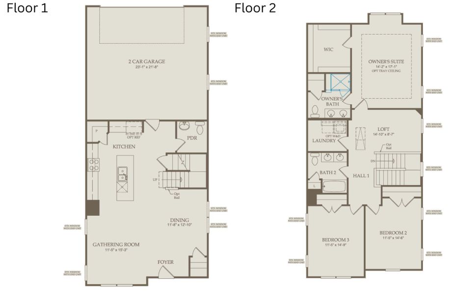 2D floor plan layout of this home in Saunders Farm, Willow Spring, NC (Image 3).