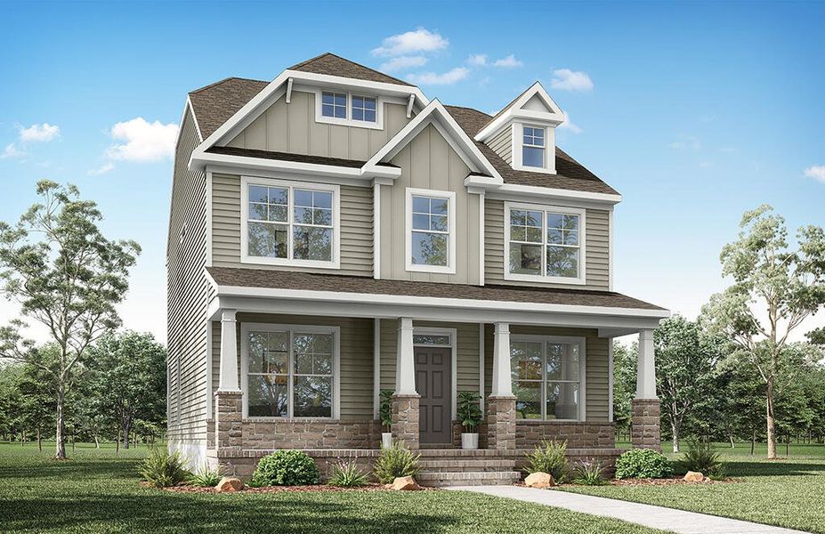 Representative exterior photo of a completed home built from the Brinson by Eastwood Homes in Colleton Park, Aiken, SC (Image 6).