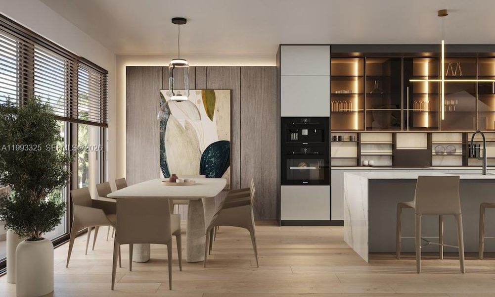 Furnished interior view inside a new home in , Miami Beach (Image 5). Furnished interior view inside a new home in , Miami Beach (Image 5).