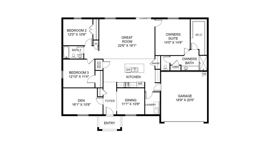 2D floor plan layout of this home in Lehigh Acres, Lehigh Acres, FL (Image 3).