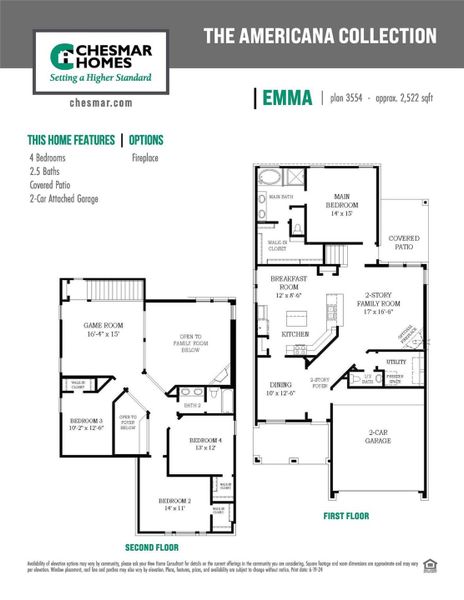 2D floor plan layout of this home in Bridgeland, Cypress, TX (Image 3).
