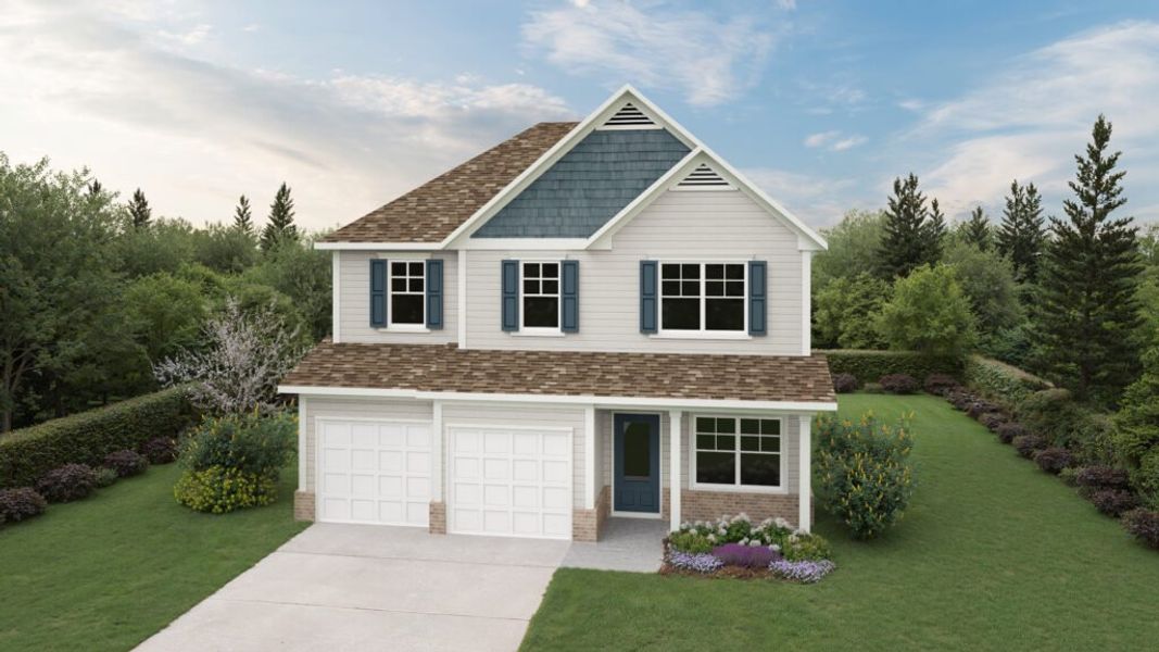 Representative exterior photo of a completed home built from the The Downey by Direct Residential Communities in The Hills at Cedar Creek, Winder, GA (Image 6). Representative exterior photo of a completed home built from the The Downey by Direct Residential Communities in The Hills at Cedar Creek, Winder, GA (Image 6).