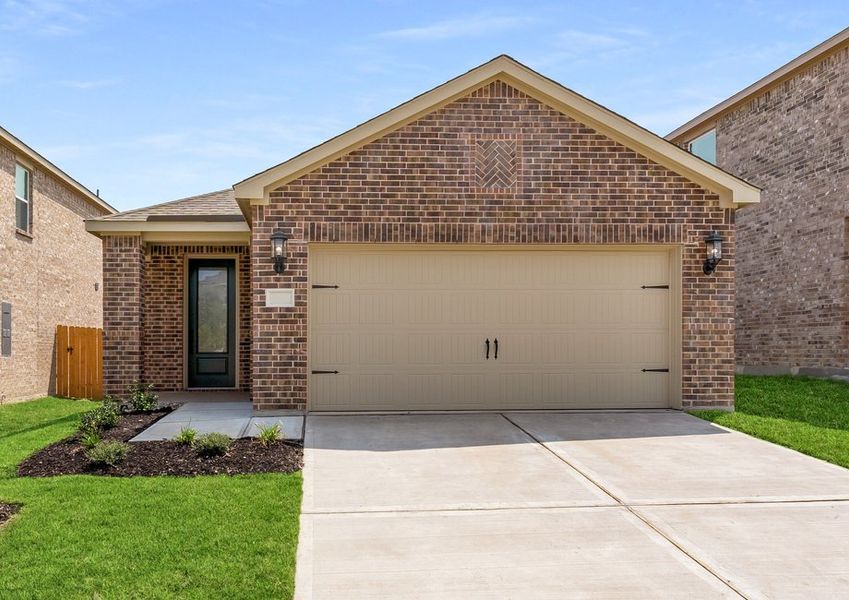 The Cedar is a beautiful one-story floor plan with a brick exterior.