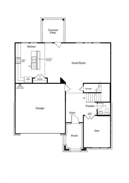 2D floor plan layout of this home in The Preserve, Justin, TX (Image 5).