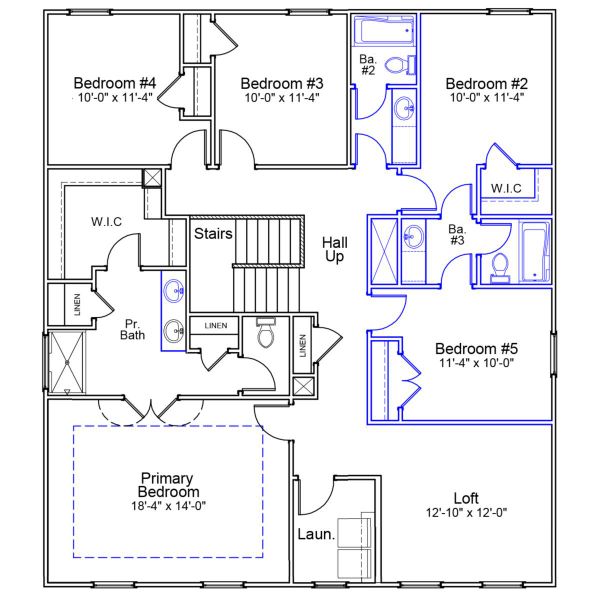2D floor plan layout of this home in Citadel Point at Southbridge, Sneads Ferry, NC (Image 3).