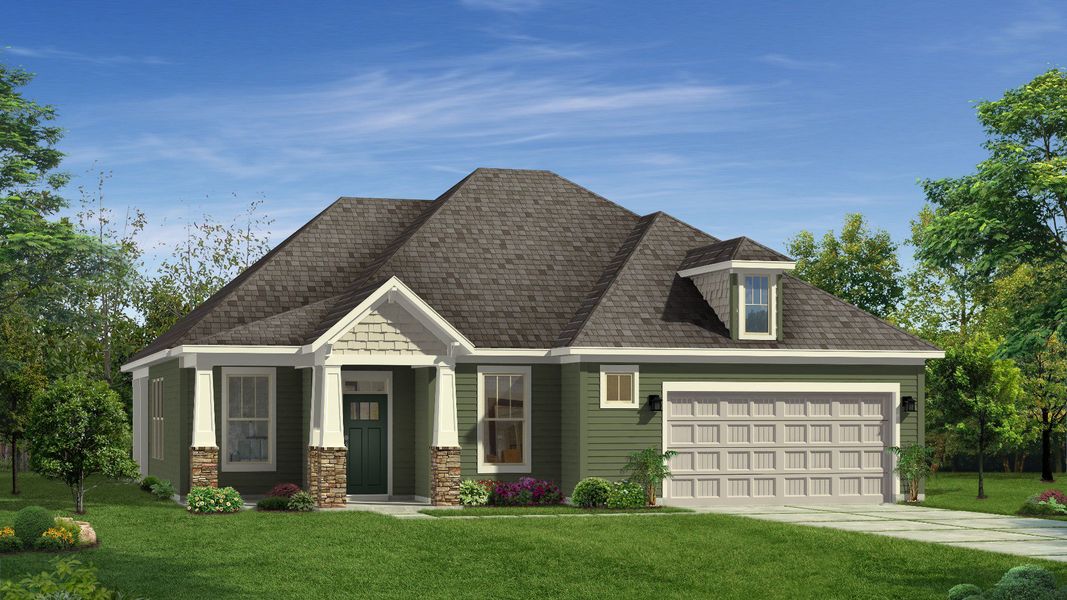 Representative exterior photo of a completed home built from the Oakleigh by DRB Homes in Benjamin's Grove, Woodruff, SC (Image 20).