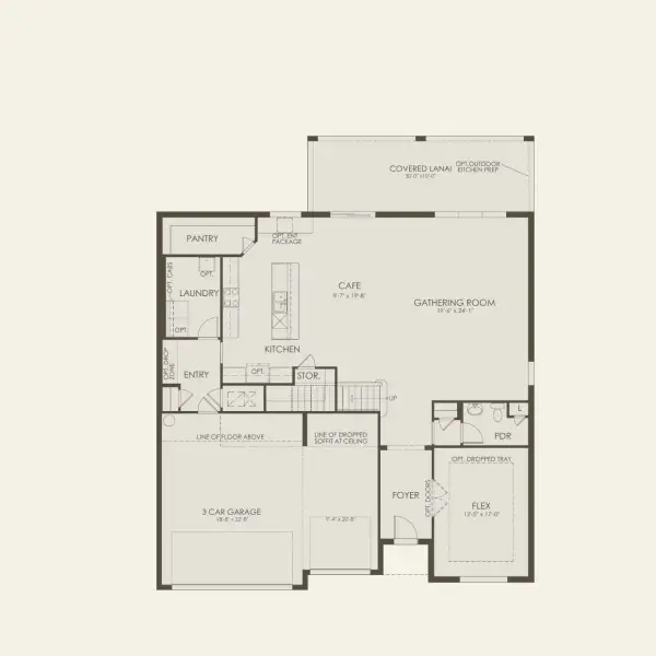 2D floor plan layout for the Oakhurst by Pulte Homes in Stonehill, Howey-in-the-Hills, FL (Image 6).