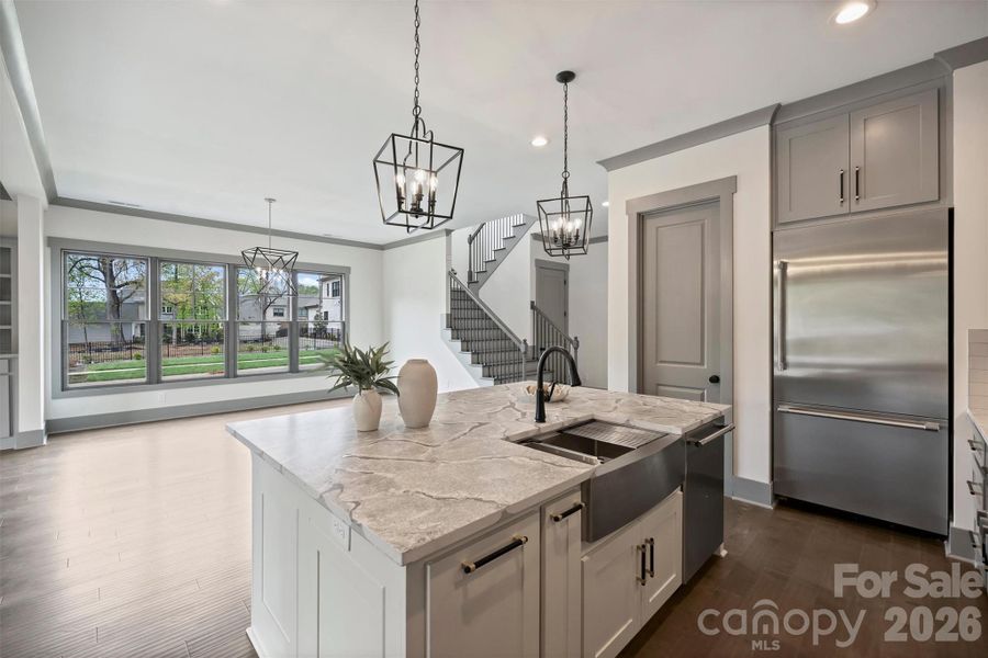 Kitchen View to Dining area. Pantry and Refrigerator #1 Kitchen View to Dining area. Pantry and Refrigerator #1