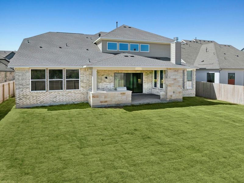 Exterior details and patio area of a home in Santa Rita Ranch, Liberty Hill (Image 4).
