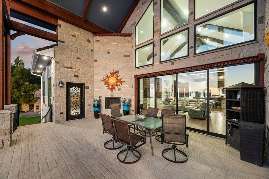 Deck featuring outdoor dining space Deck featuring outdoor dining space