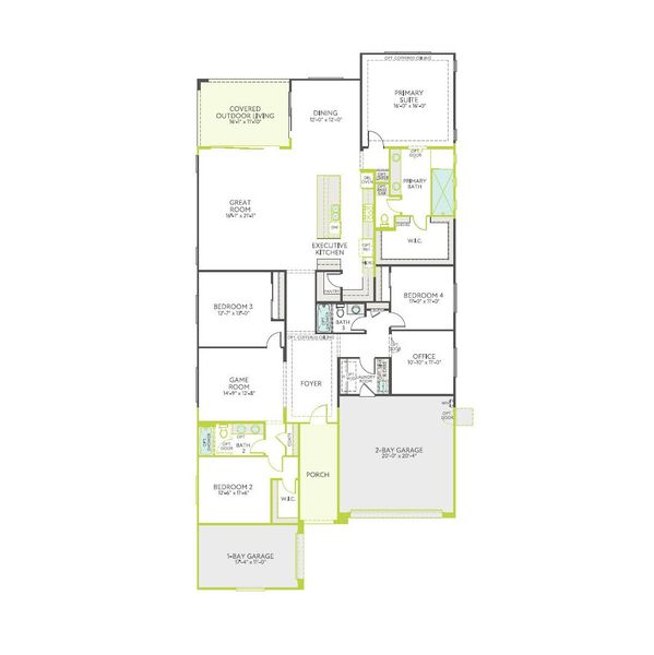 2D floor plan layout of this home in Waterston Central, Gilbert, AZ (Image 3).