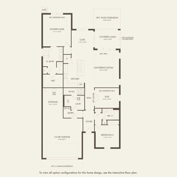 2D floor plan layout for the Mystique by Del Webb in Del Webb Lakehaven, Clermont, FL (Image 4).