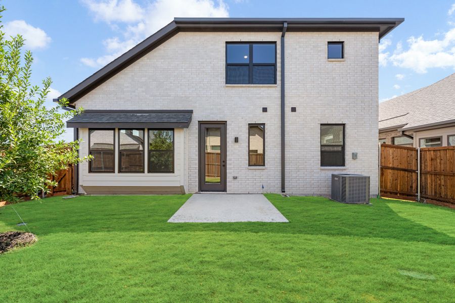 Exterior details and patio area of a home in Willow Grove Single-Family Homes, Melissa (Image 28).