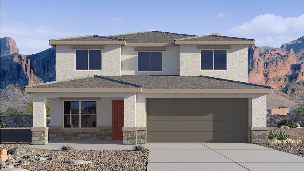 Representative exterior photo of a completed home built from the Crow by D.R. Horton in Zanjero Pass, Glendale, AZ (Image 31).
