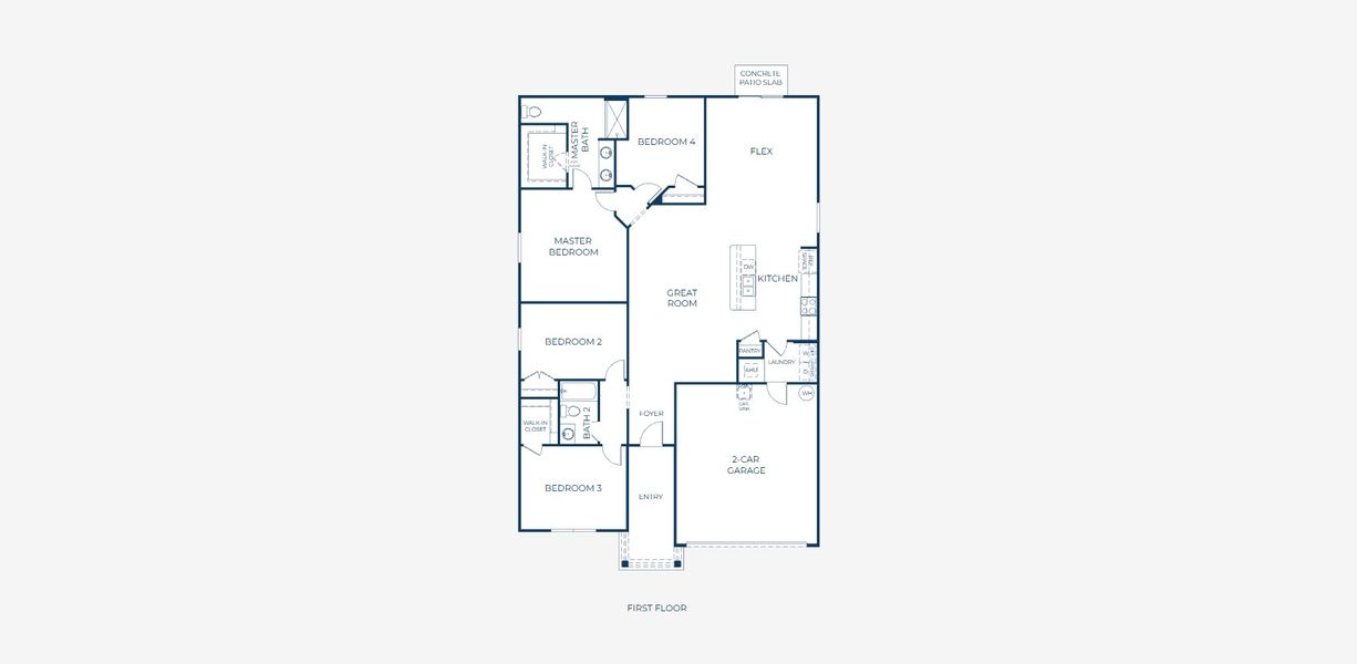 2D floor plan layout of this home in Oakstone Farms, Leesburg, FL (Image 5).