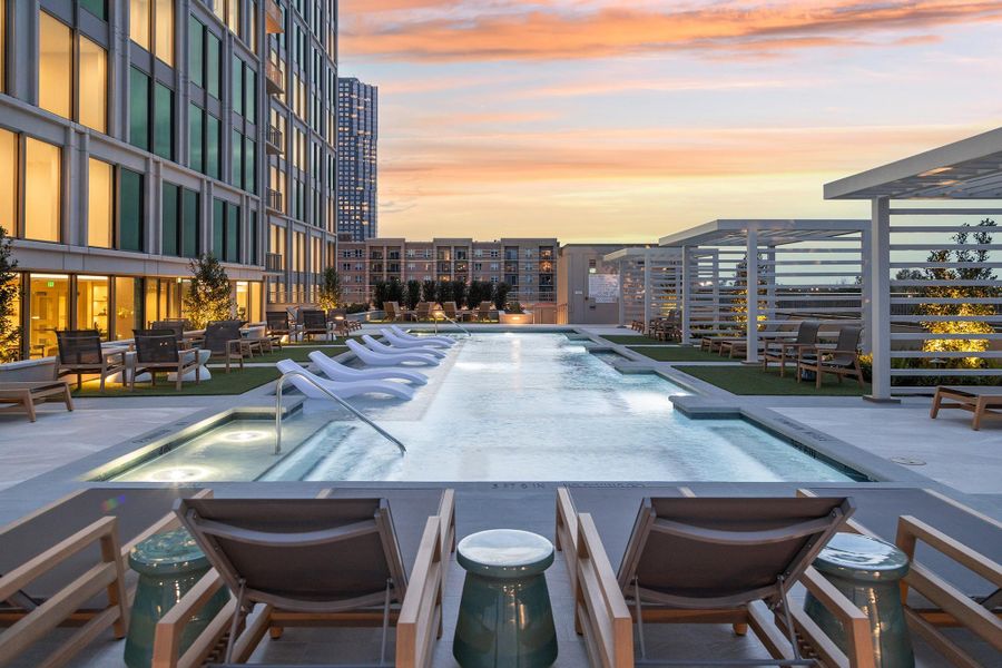 Around the pool, lounge chairs, a long tanning shelf, conversation areas and cabanas suit every mood and outdoor need. Around the pool, lounge chairs, a long tanning shelf, conversation areas and cabanas suit every mood and outdoor need.