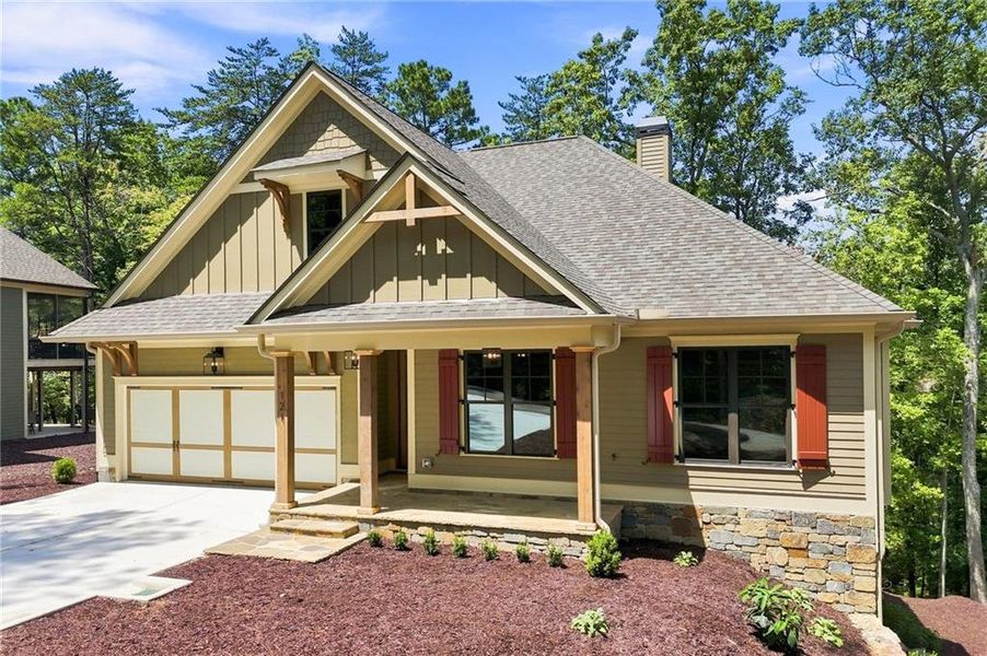 Front exterior of a new home in , Waleska, GA, highlighting curb appeal (Image 30). Front exterior of a new home in , Waleska, GA, highlighting curb appeal (Image 30).