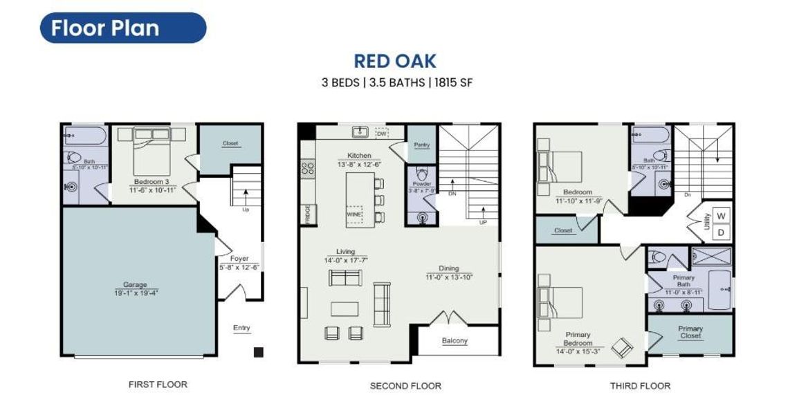 2D floor plan layout of this home in Cedar Post, Houston, TX (Image 3).