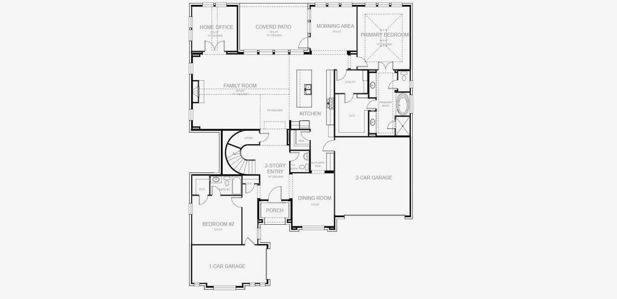 2D floor plan layout for the 4036W by Perry Homes in Jubilee 80', Hockley, TX (Image 3). 2D floor plan layout for the 4036W by Perry Homes in Jubilee 80', Hockley, TX (Image 3).