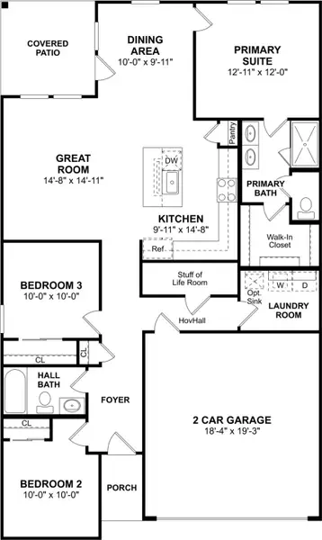 2D floor plan layout for the Clyde II by K. Hovnanian® Homes in Aspire at River Ranch Trails, Dayton, TX (Image 3). 2D floor plan layout for the Clyde II by K. Hovnanian® Homes in Aspire at River Ranch Trails, Dayton, TX (Image 3).