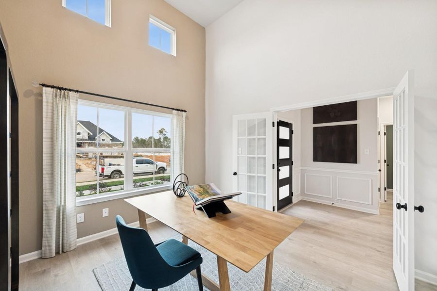 The Princeton II- Study with French Doors. Staged model home shown for illustration only; actual features, colors, and upgrades may vary.