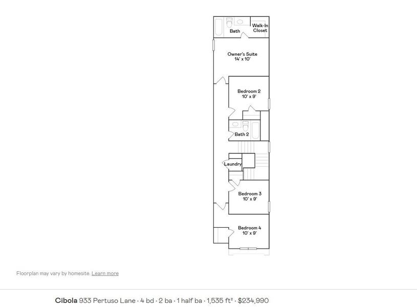 2D floor plan layout of this home in Sila, Huffman, TX (Image 4).