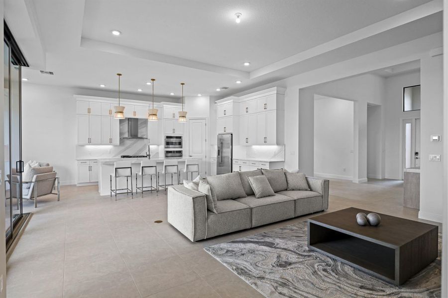 Furnished interior view inside a new home in Cresswind Palm Beach at Westlake, The Acreage (Image 45).