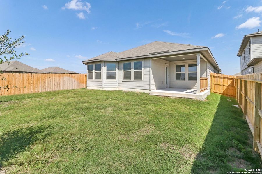 Exterior details and patio area of a home in Legendary Trails - Premier Series, Cibolo (Image 27). Exterior details and patio area of a home in Legendary Trails - Premier Series, Cibolo (Image 27).