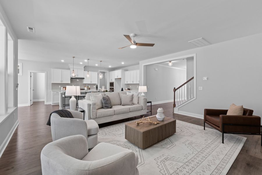Representative furnished interior of a home built from the The Hampton by RobuckHomes in Kennebec Crossing, Angier (Image 102). Representative furnished interior of a home built from the The Hampton by RobuckHomes in Kennebec Crossing, Angier (Image 102).