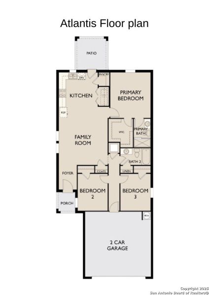 2D floor plan layout of this home in Saddlebrook Ranch, Schertz, TX (Image 3).