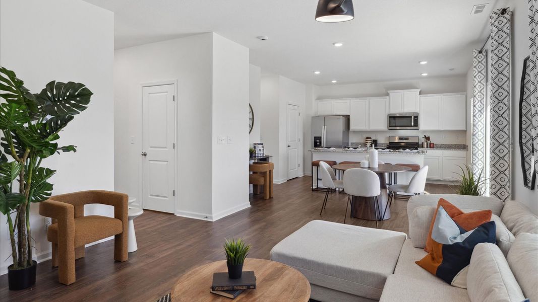 Representative furnished interior of a home built from the Belhaven by D.R. Horton in Mary's Pointe, Clinton (Image 5). Representative furnished interior of a home built from the Belhaven by D.R. Horton in Mary's Pointe, Clinton (Image 5).