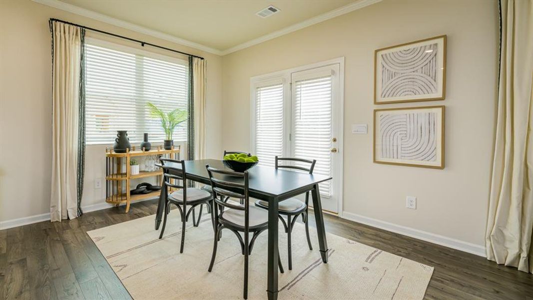 Furnished interior view inside a new home in Rosewood Farms, Acworth (Image 6). Furnished interior view inside a new home in Rosewood Farms, Acworth (Image 6).