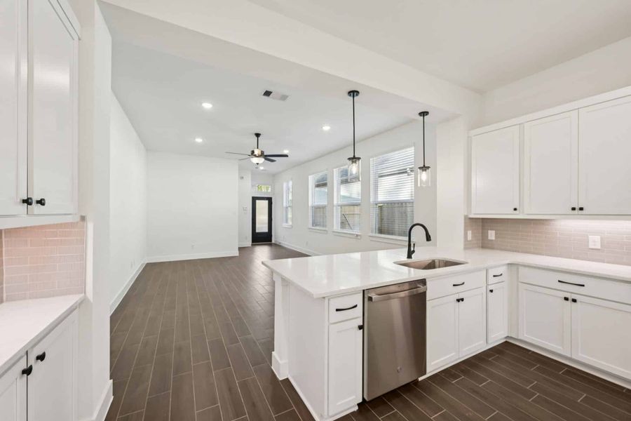 Furnished interior view inside a new home in The Woodlands Hills, Willis (Image 9).