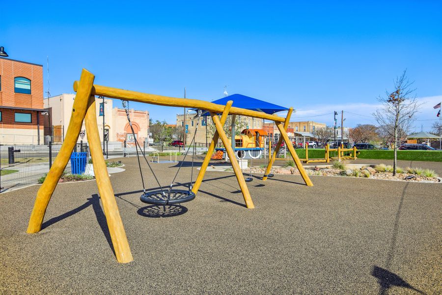 A playground with yellow slide. A playground with yellow slide.