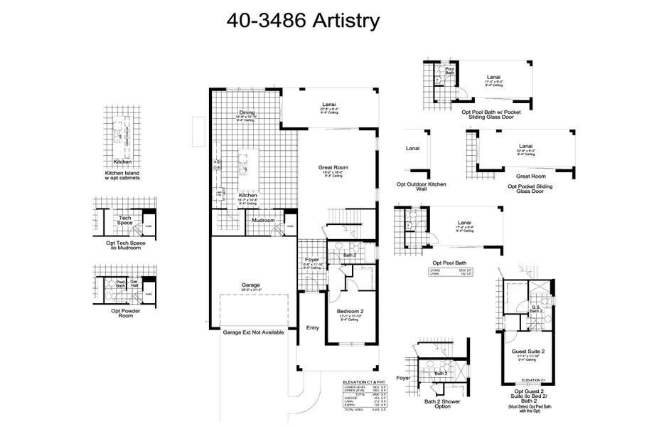 2D floor plan layout for the Artistry by Neal Communities in Grand Park, Sarasota, FL (Image 5).