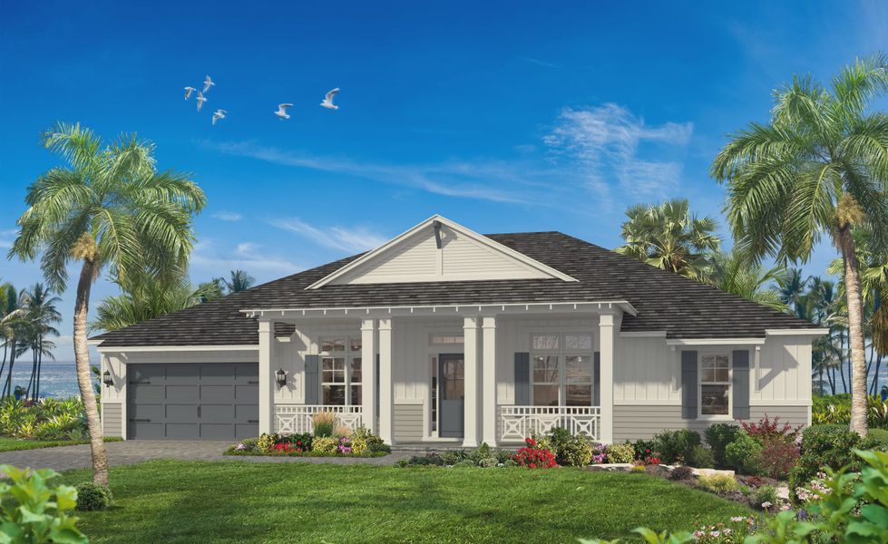 Representative exterior photo of a completed home built from the Atlantic - Pinnacle Series | 80' Wide Lots by ICI Homes in Verona Oceanside, Ormond Beach, FL (Image 1).